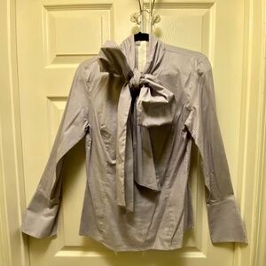 Banana Republic Long Sleeve Pinstripe Shirt with Bow